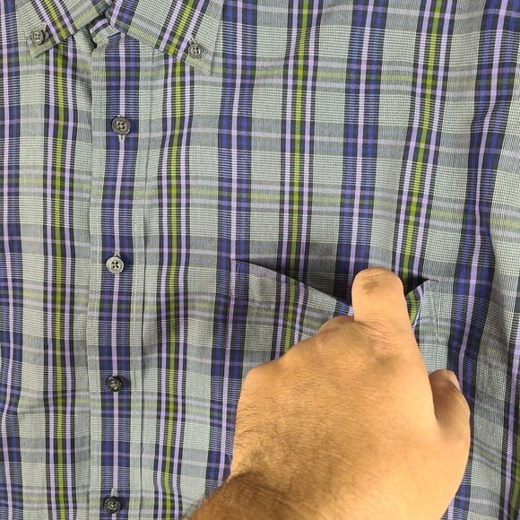 Alan Flusser Shirt Mens XL Purple Long Sleeve Button Down Cotton - Picture 7 of 14